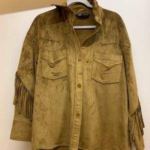 Zara faux suede shacket